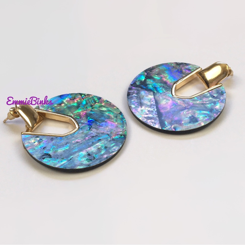✨3for$38 New Resin Abalone Shell Geometric Statement Earrings - Picture 9 of 16